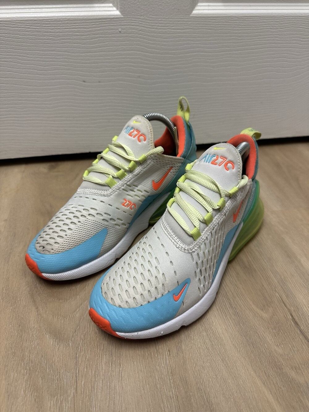 2019 Nike Air Max 270 Blue Gaze/Barely Volt CJ9940-400 Youth Shoes! Size 6.5Y